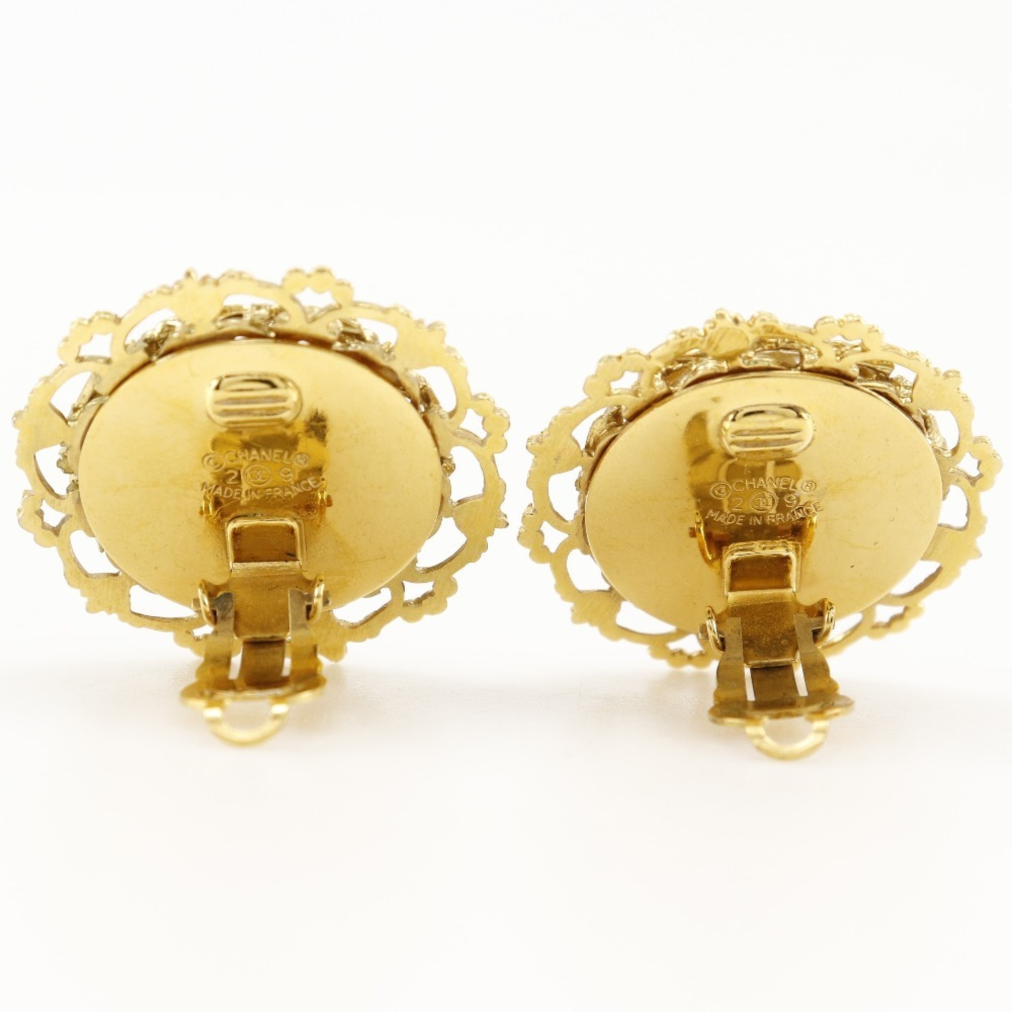 Chanel CHANEL Coco Mark Earrings Gold Plated x Fake Pearl 1994 29 Approx. 31.5g COCO Women's