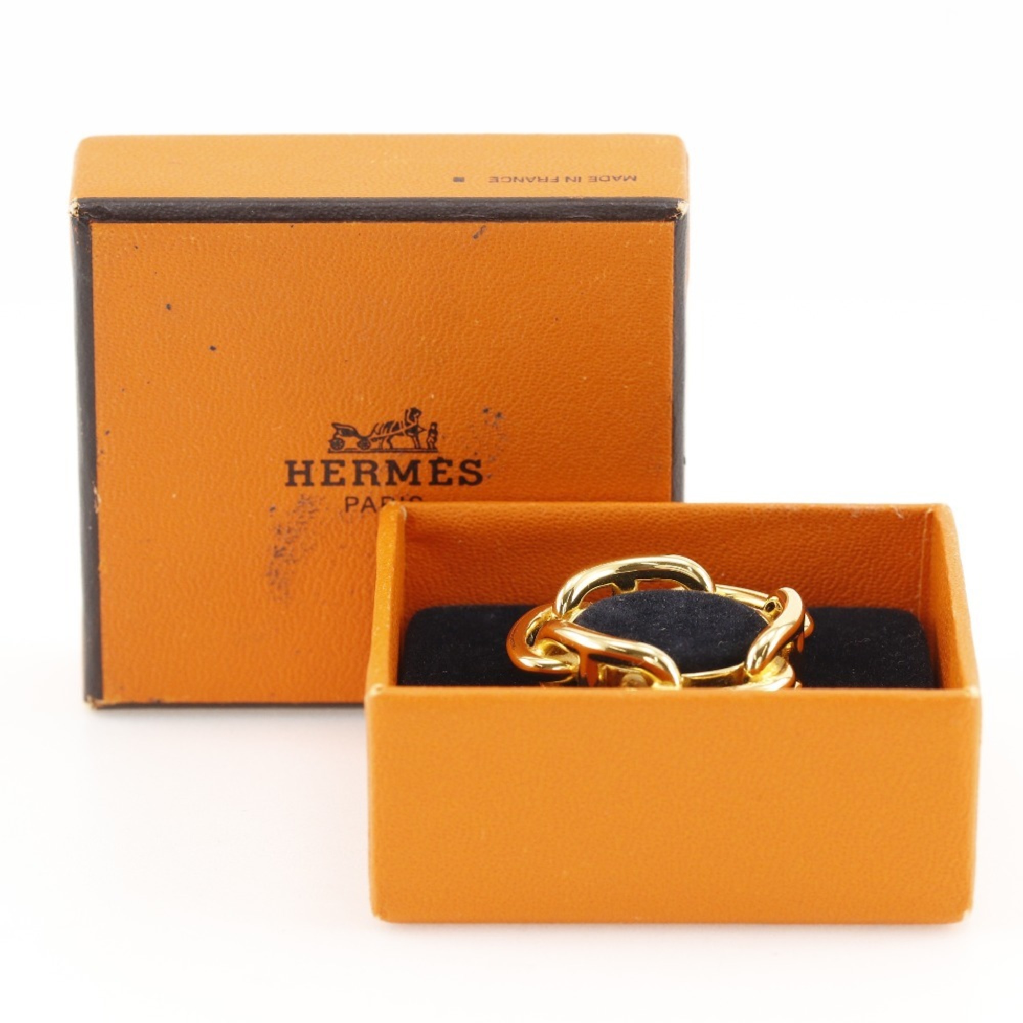 HERMES Chaine d'Ancre scarf ring, gold plated, for women