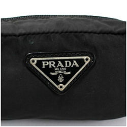 Prada nylon pouch with triangular plate, black, PRADA, for women and men