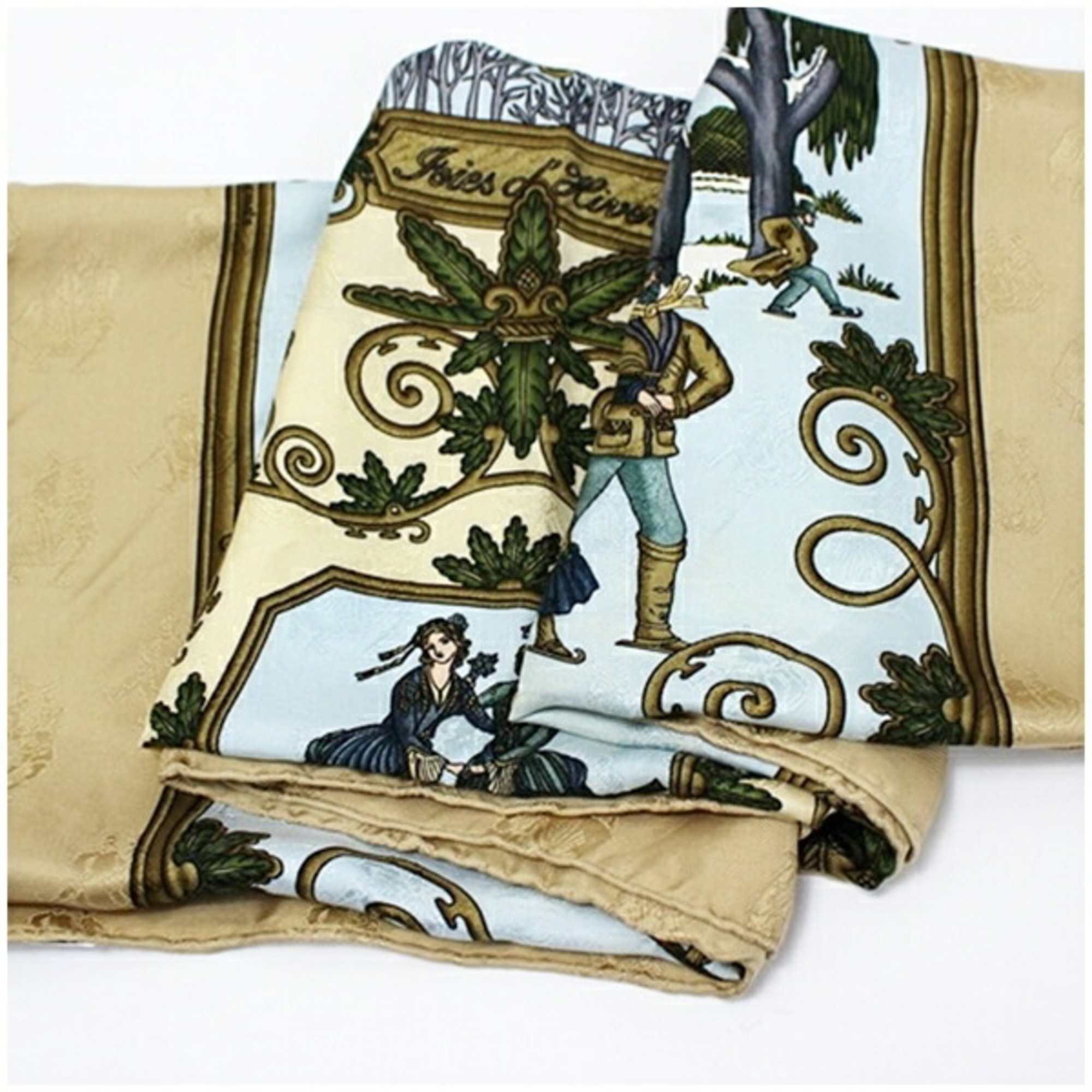 Hermes Silk Scarf Muffler Carre 90 "Joies d Hiver" Joy HERMES Women's