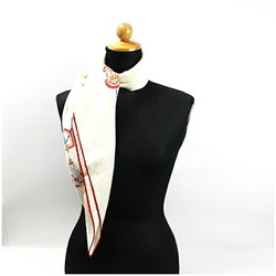 Cartier scarf muffler white x red pattern ladies