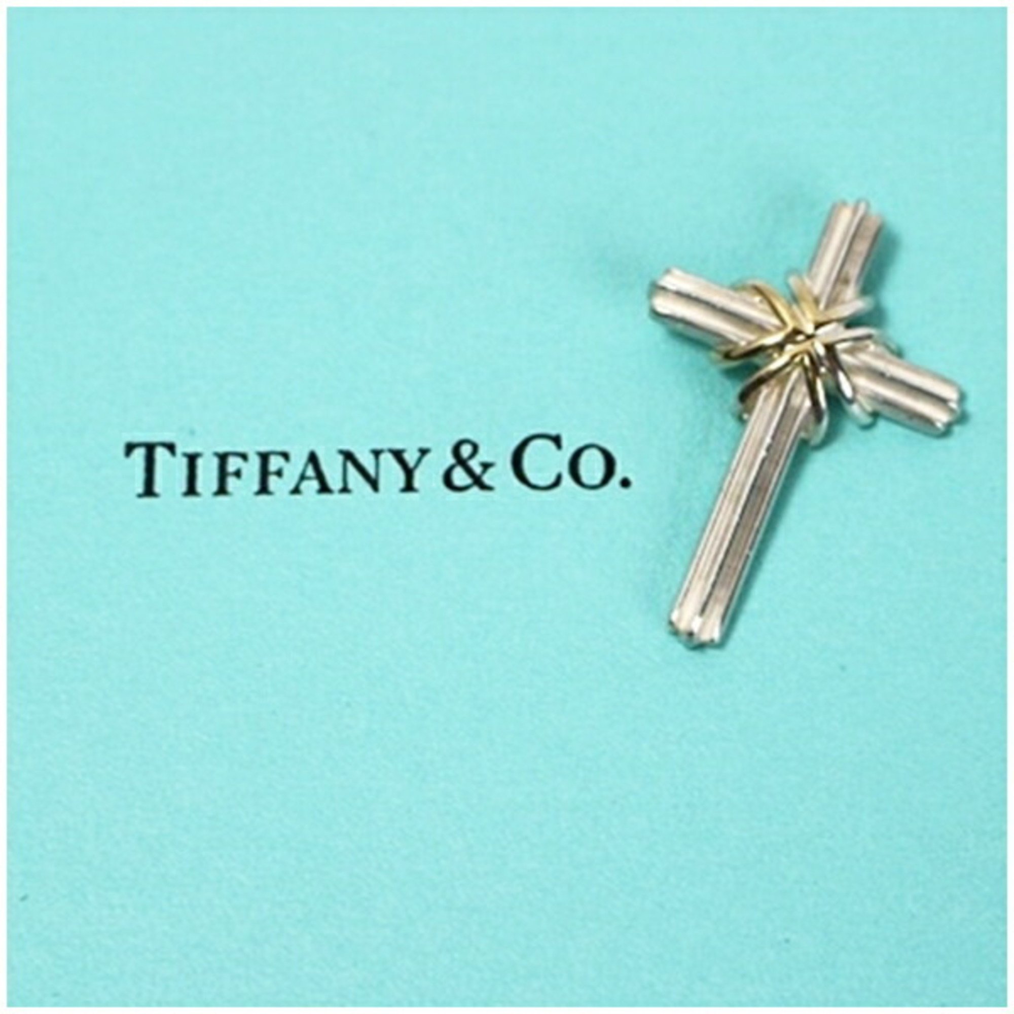 Tiffany Pendant Top Cross SV925 + K18 TIFFANY & Co. Ladies