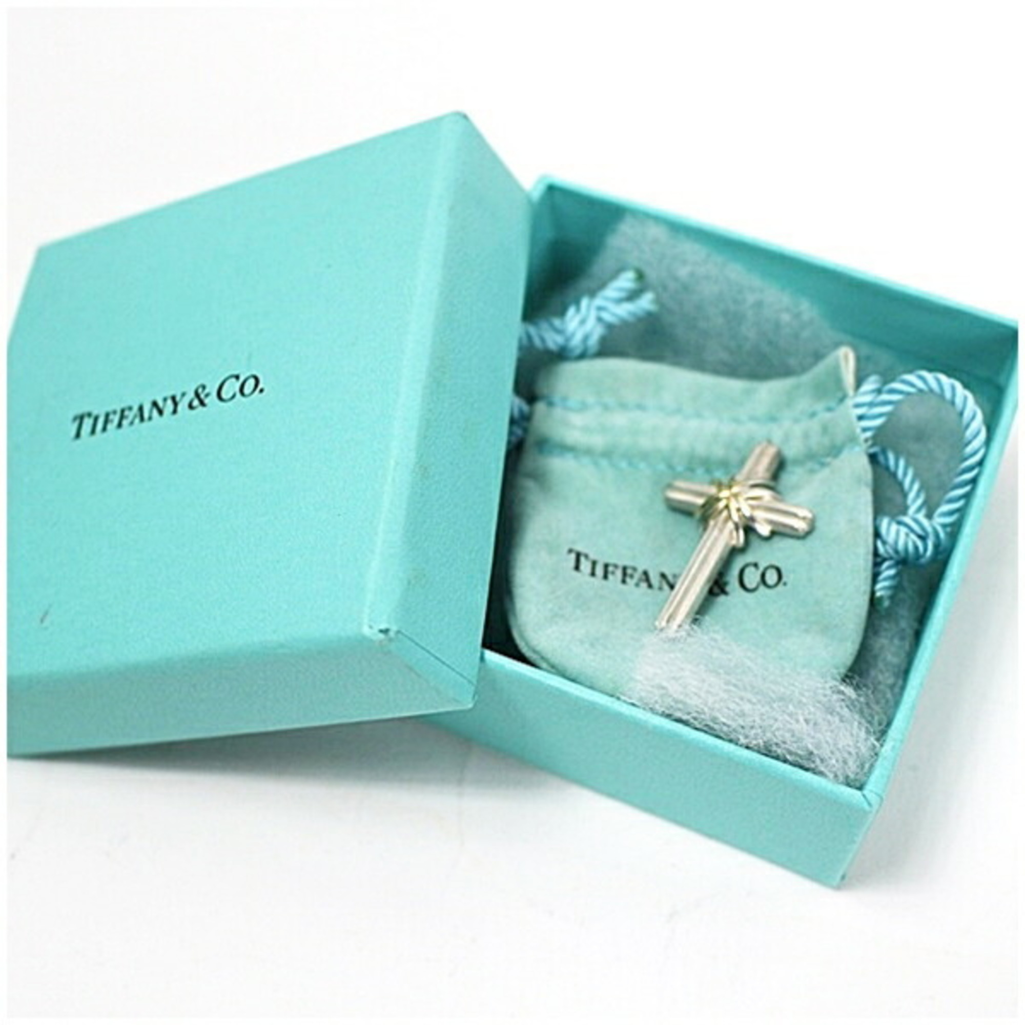 Tiffany Pendant Top Cross SV925 + K18 TIFFANY & Co. Ladies