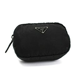 Prada nylon pouch with triangular plate, black, PRADA, for women and men