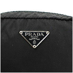 Prada nylon pouch with triangular plate, black, PRADA, for women and men