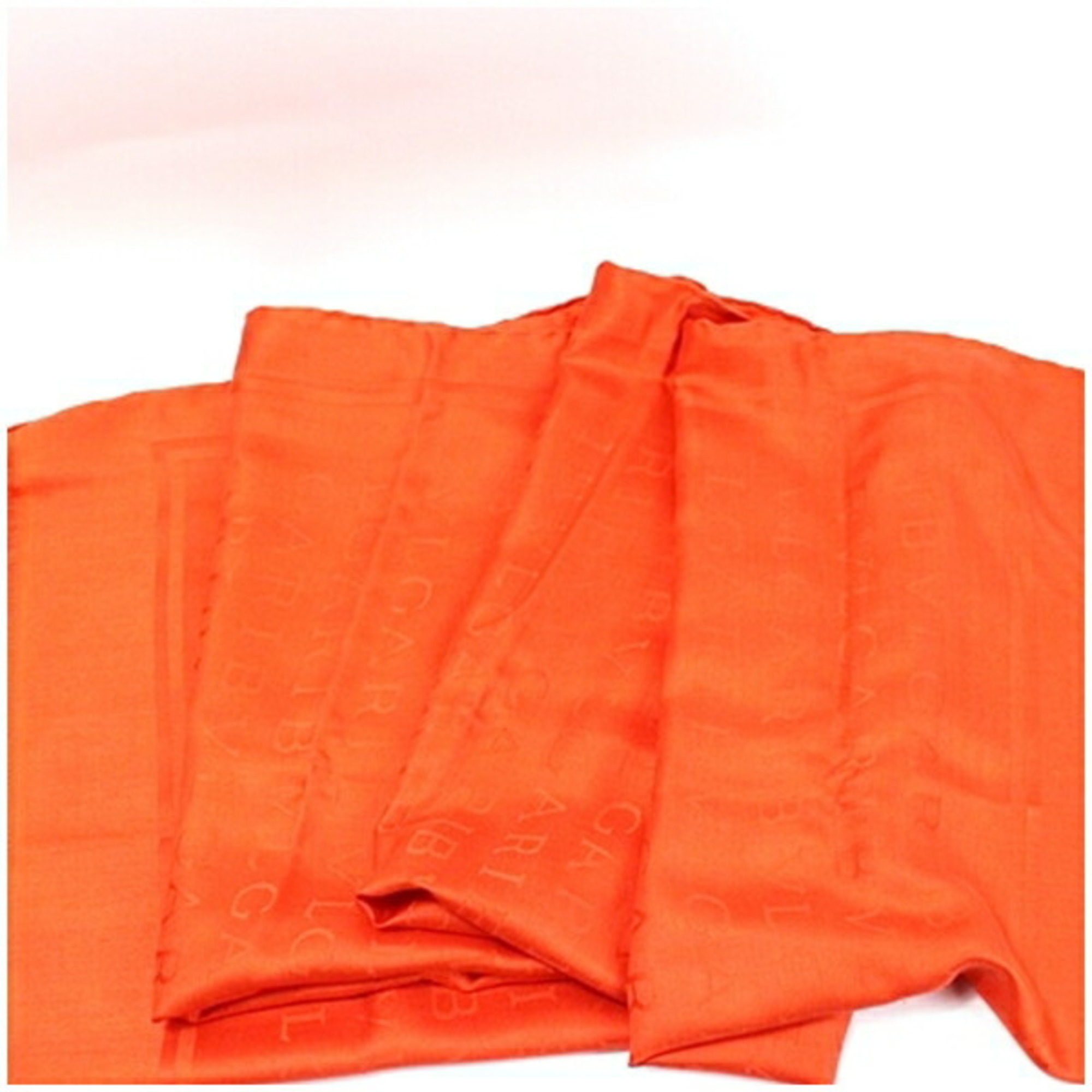 BVLGARI Silk Large Stole Scarf Letter Maxi Mania Orange Women's