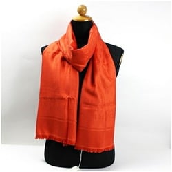 BVLGARI Silk Large Stole Scarf Letter Maxi Mania Orange Women's