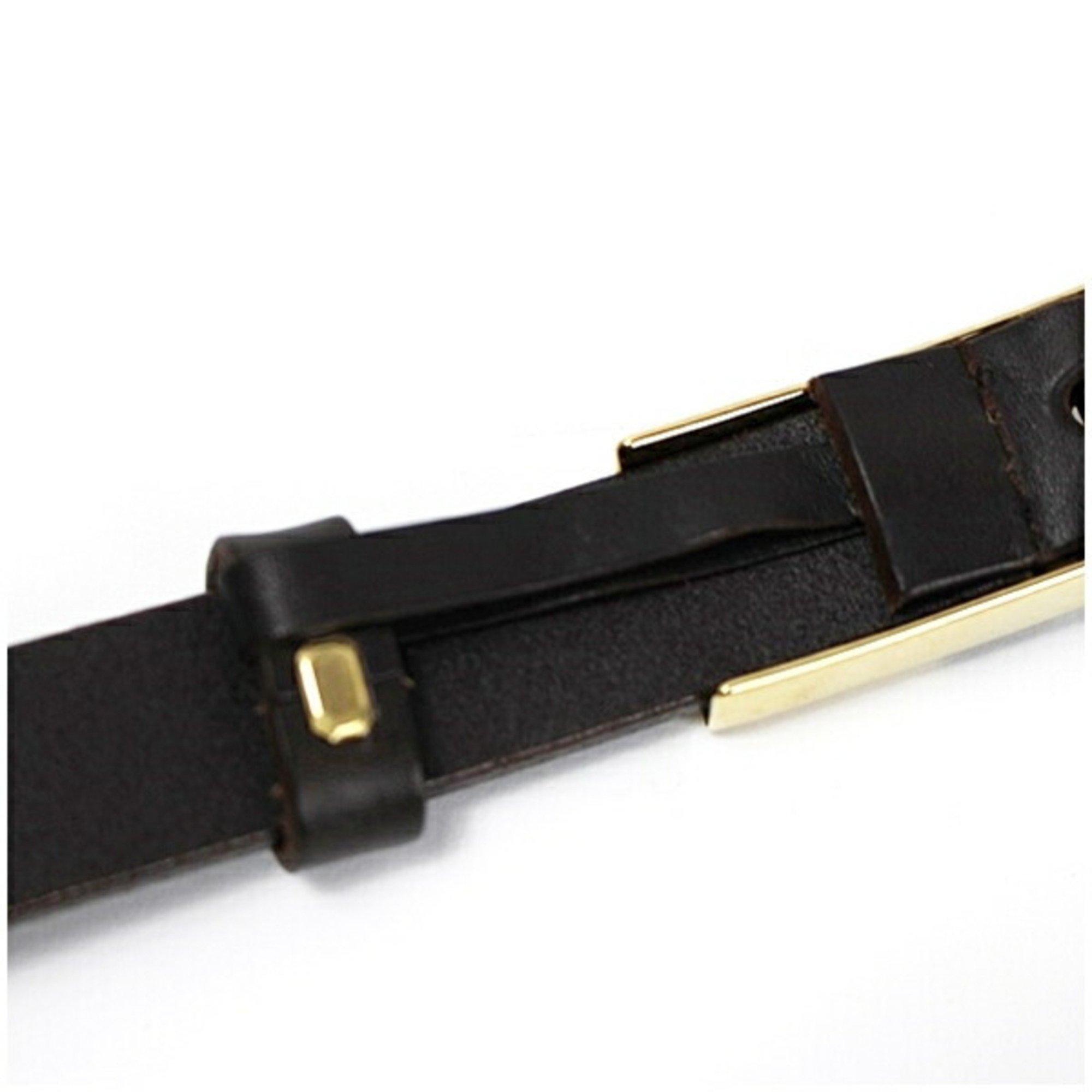 Gucci Leather Belt 65 26 036 194 1279 Brown Total Length 81cm Waist 63.5-69cm (3 Levels of Adjustment) GUCCI Women's