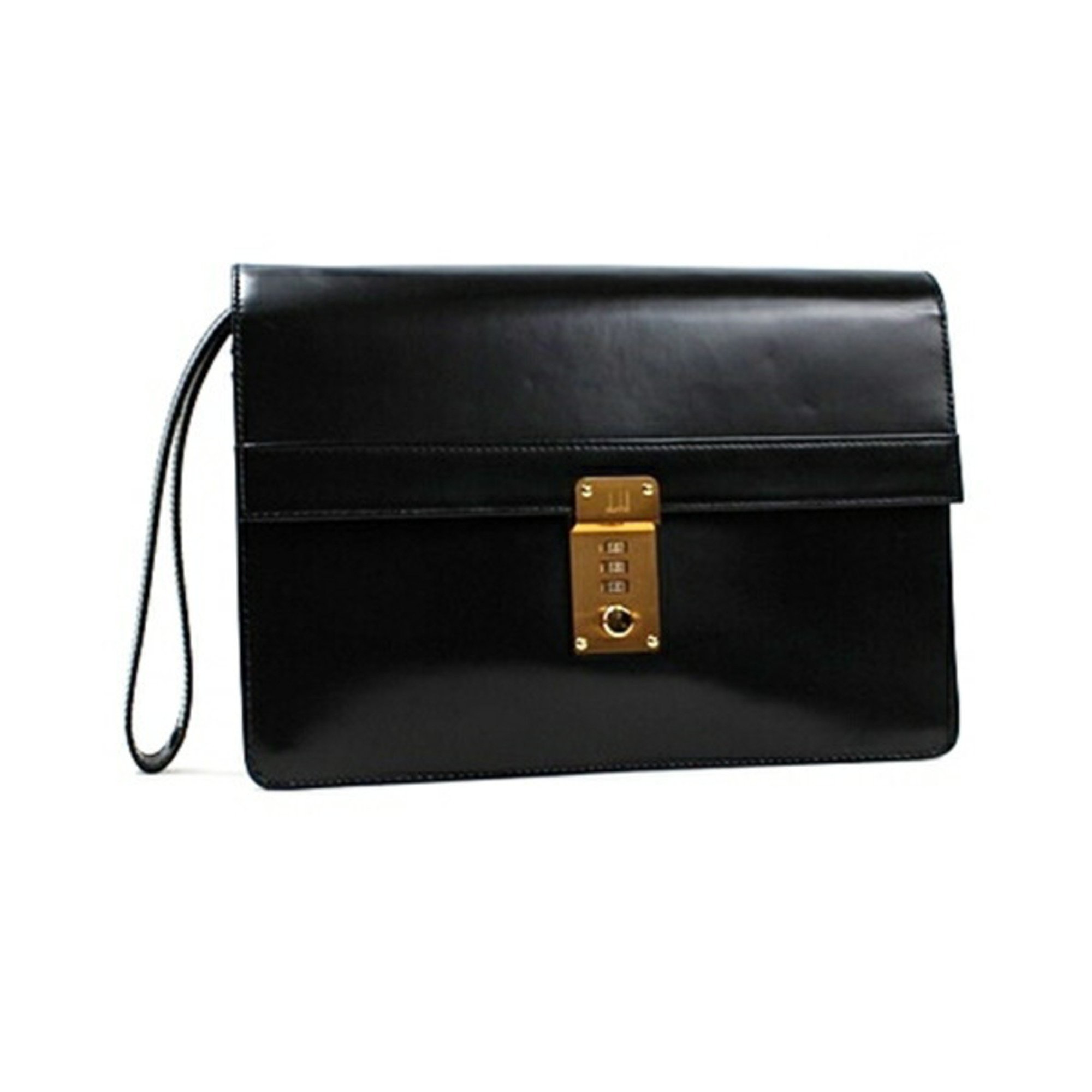 Dunhill Second Bag Clutch Dial Lock Leather Black dunhill Men's