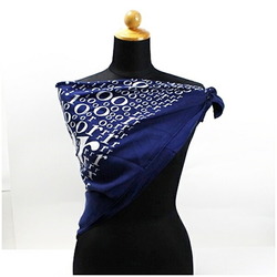 Christian Dior scarf muffler navy x white pattern women's