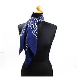 Christian Dior scarf muffler navy x white pattern women's