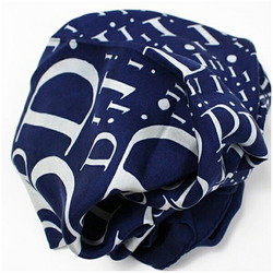 Christian Dior scarf muffler navy x white pattern women's