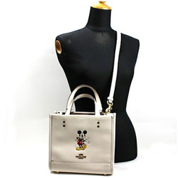 Coach Disney Collaboration Shoulder Bag Tote Dempsey CM843 Leather White COACH Ladies