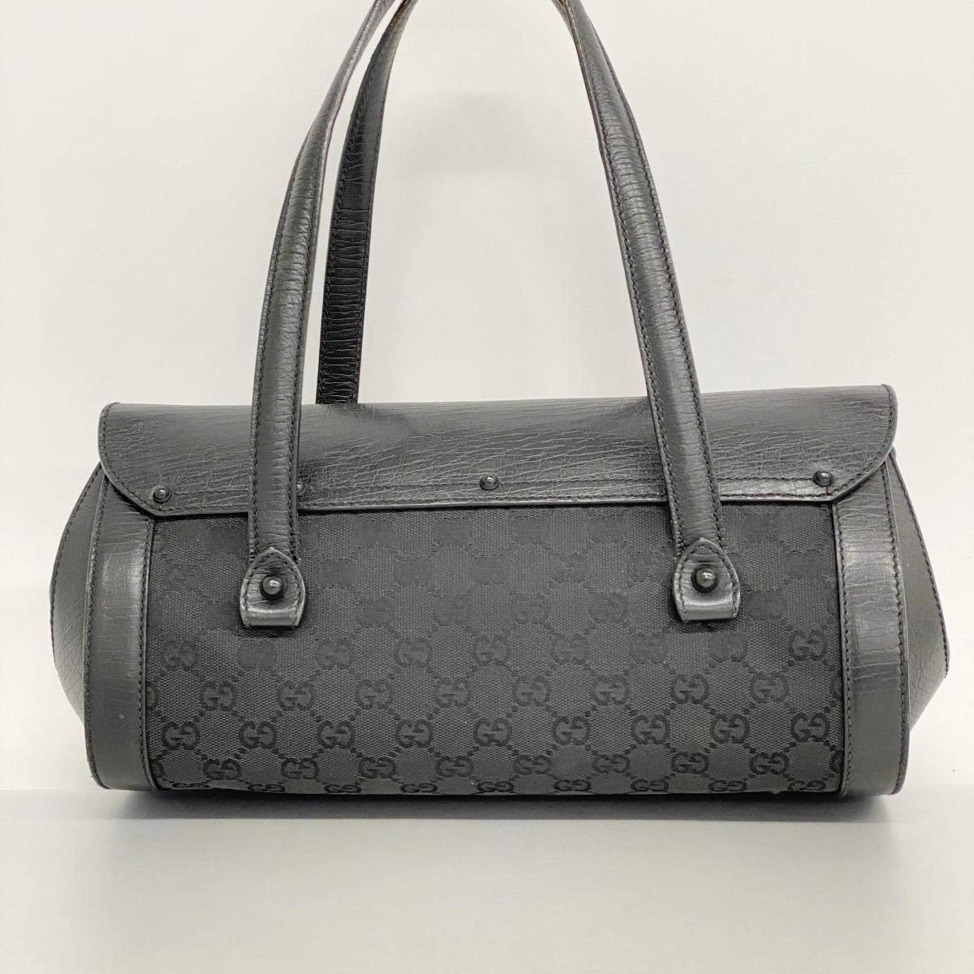 Gucci Handbag GG Canvas Bamboo 111713 Black Women's