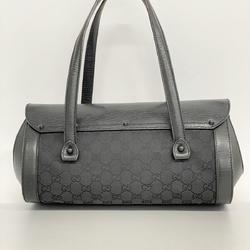 Gucci Handbag GG Canvas Bamboo 111713 Black Women's