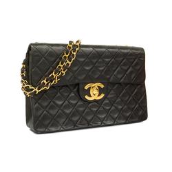 Chanel Shoulder Bag Deca Matelasse Chain Lambskin Black Women's