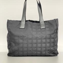 Chanel Tote Bag New Travel Nylon Black Champagne Women's