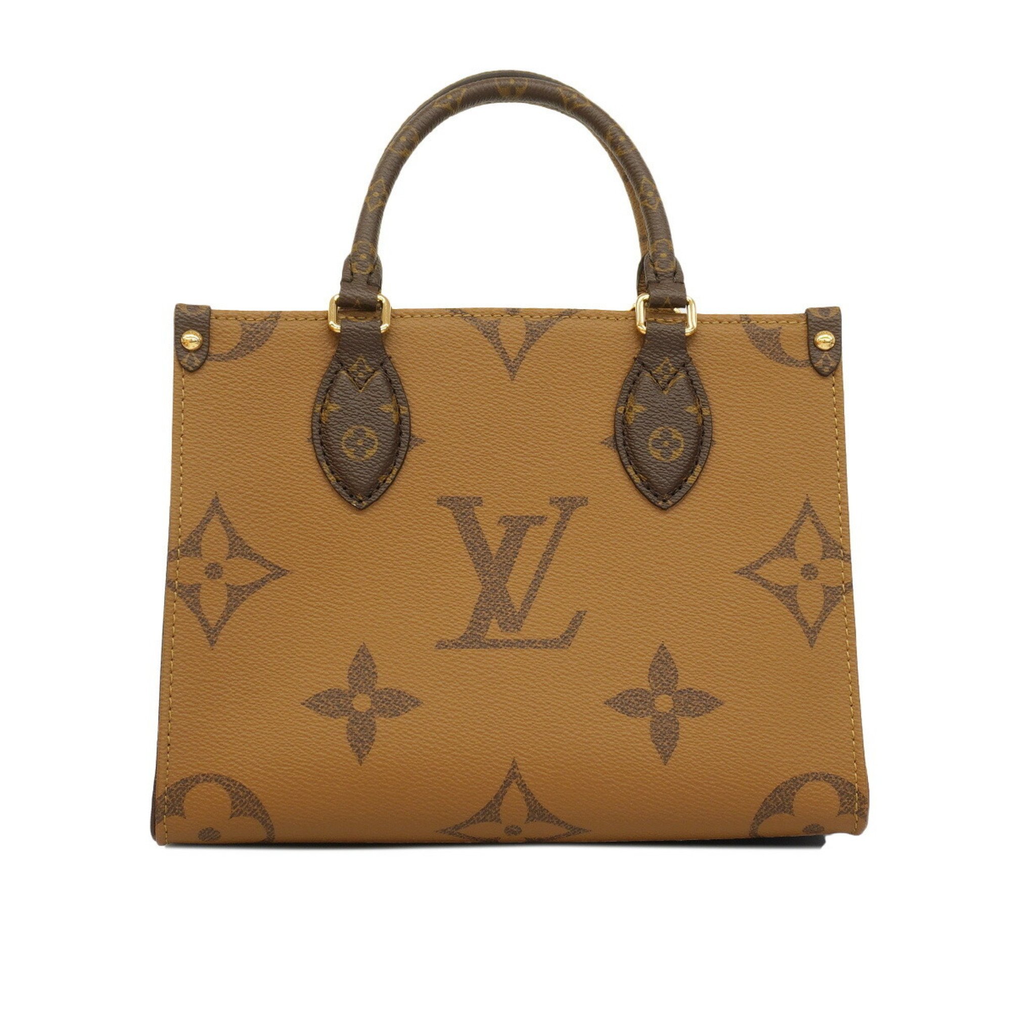 Louis Vuitton Handbag Monogram Reverse On the Go PM M46373 Brown Women's