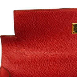 Hermes handbag Kelly 28 〇W engraved Couchvel Rouge vif ladies