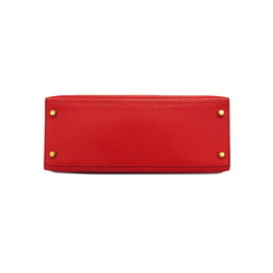 Hermes handbag Kelly 28 〇W engraved Couchvel Rouge vif ladies