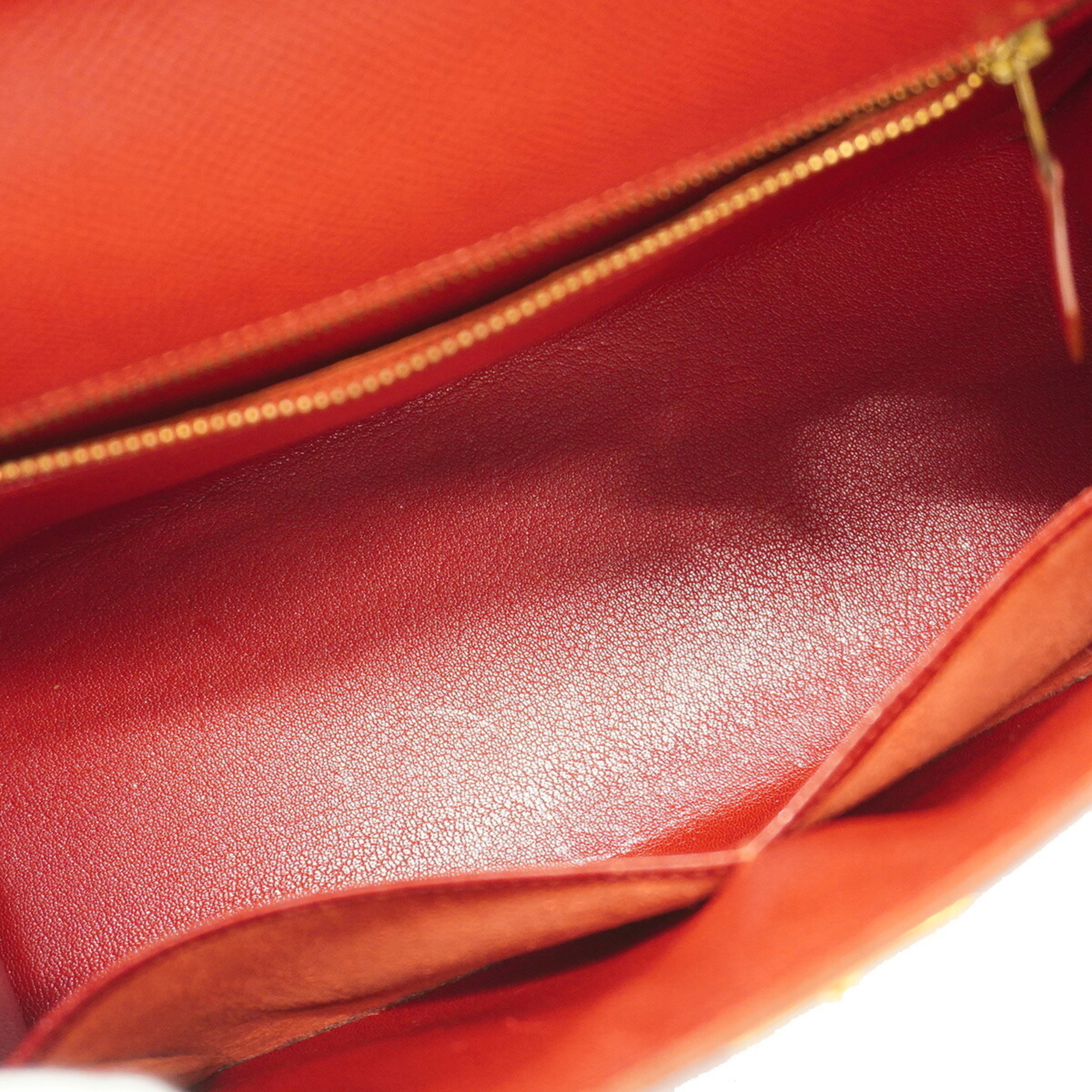 Hermes handbag Kelly 28 〇W engraved Couchvel Rouge vif ladies