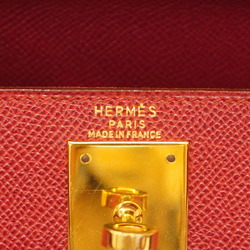 Hermes handbag Kelly 28 〇W engraved Couchvel Rouge vif ladies