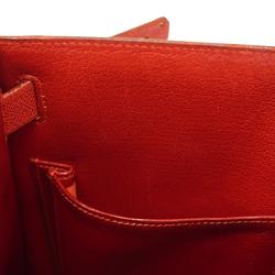 Hermes handbag Kelly 28 〇W engraved Couchvel Rouge vif ladies