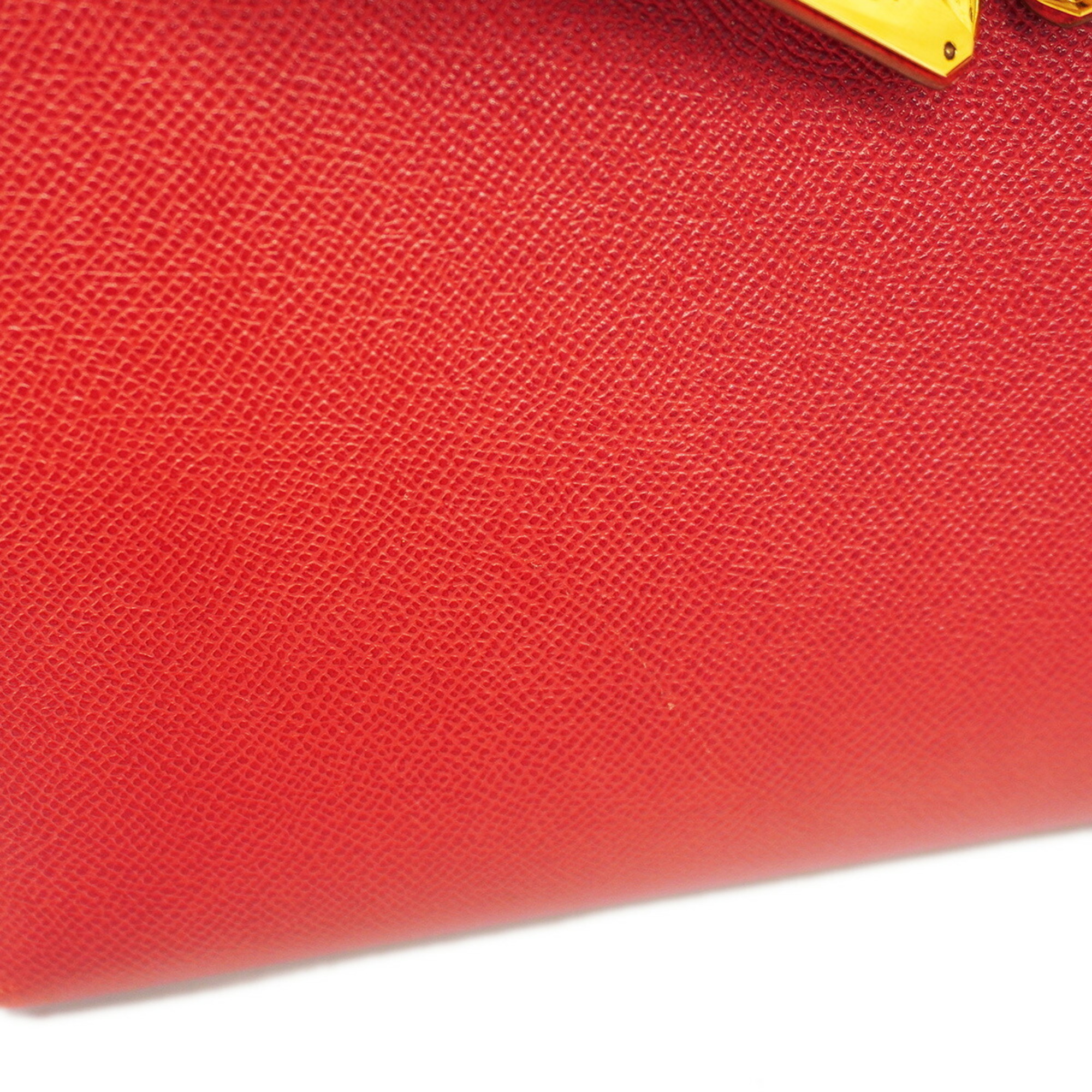 Hermes handbag Kelly 28 〇W engraved Couchvel Rouge vif ladies