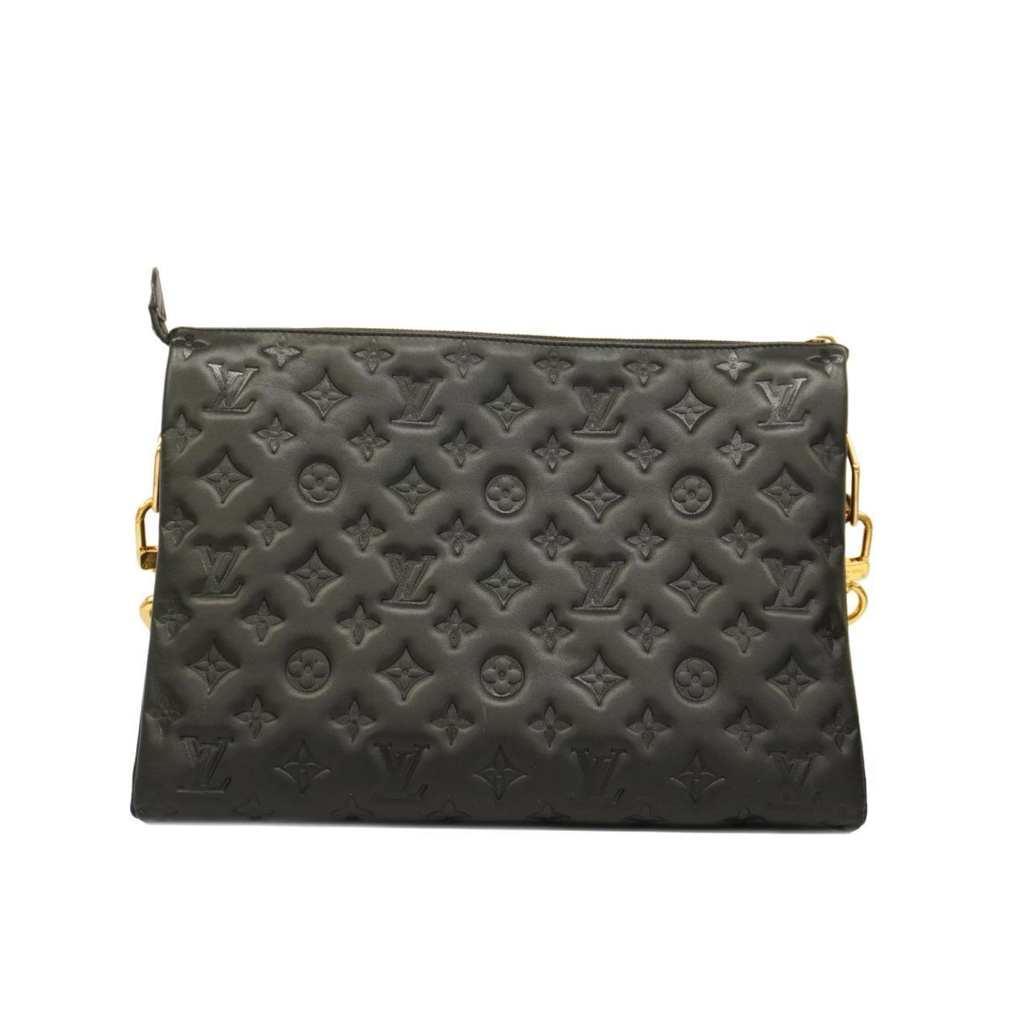 Louis Vuitton Shoulder Bag Monogram Embossed Coussin MM M21264 Noir Ladies