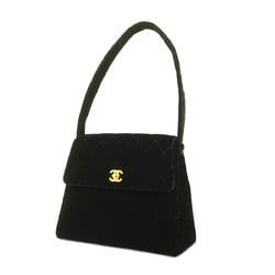 Chanel Shoulder Bag Matelasse Velour Black Women's