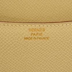 Hermes Shoulder Bag Constance 18 □M Engraved Veau Epsom Leather Pargemin Women's