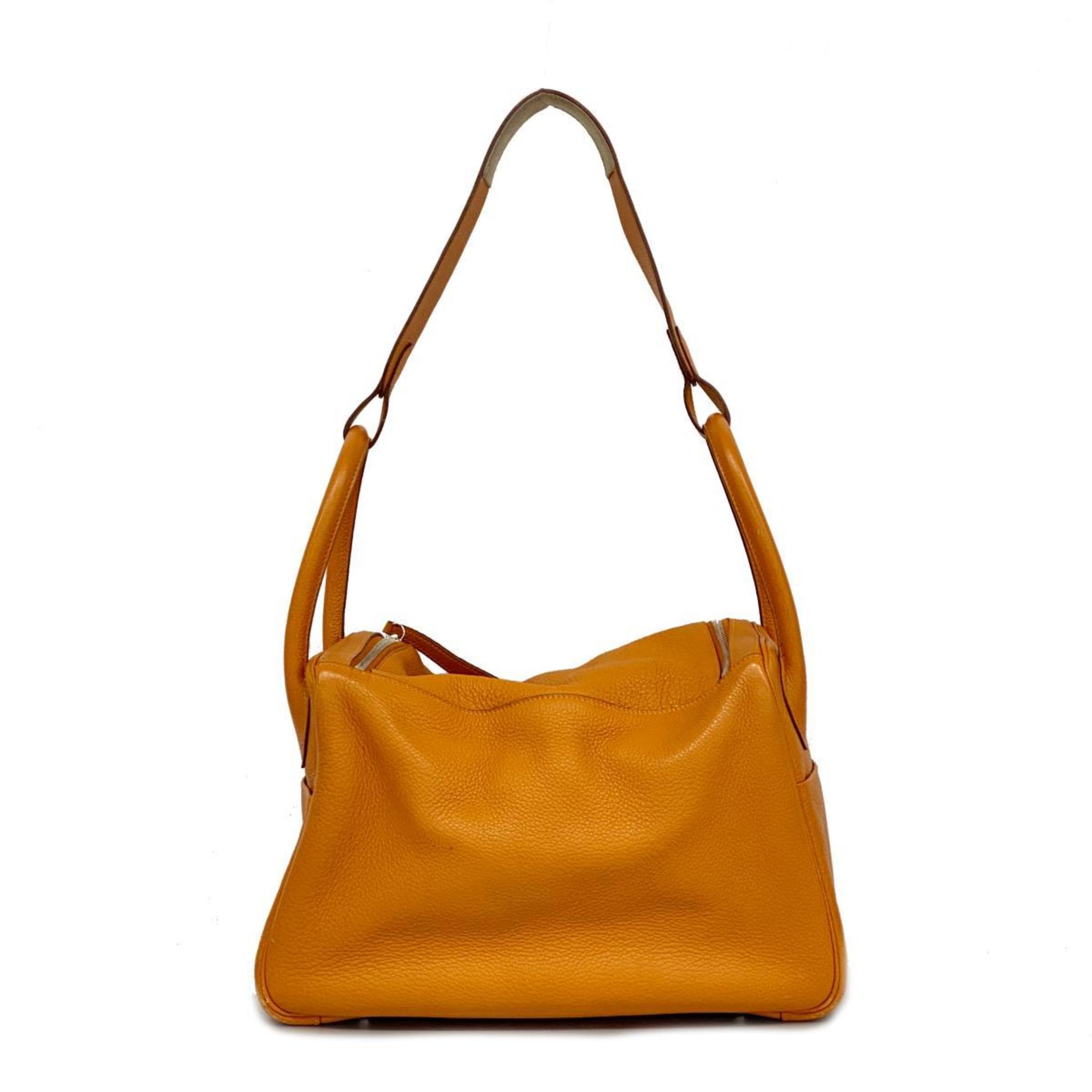 Hermes handbag Lindy 34 □K stamp Taurillon Clemence orange ladies