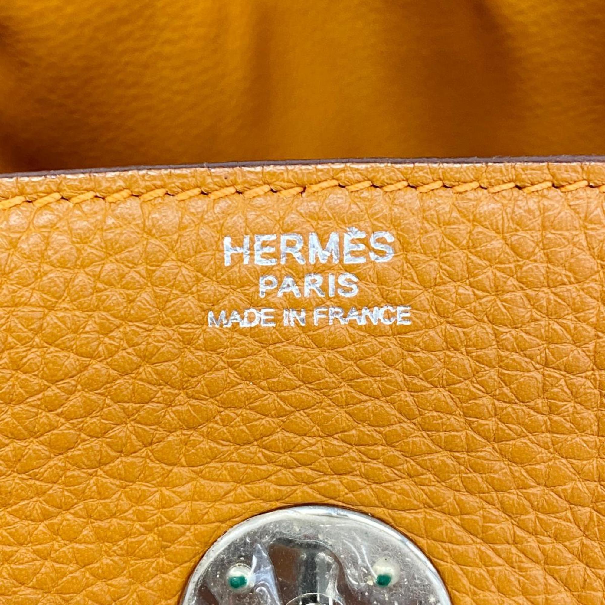 Hermes handbag Lindy 34 □K stamp Taurillon Clemence orange ladies