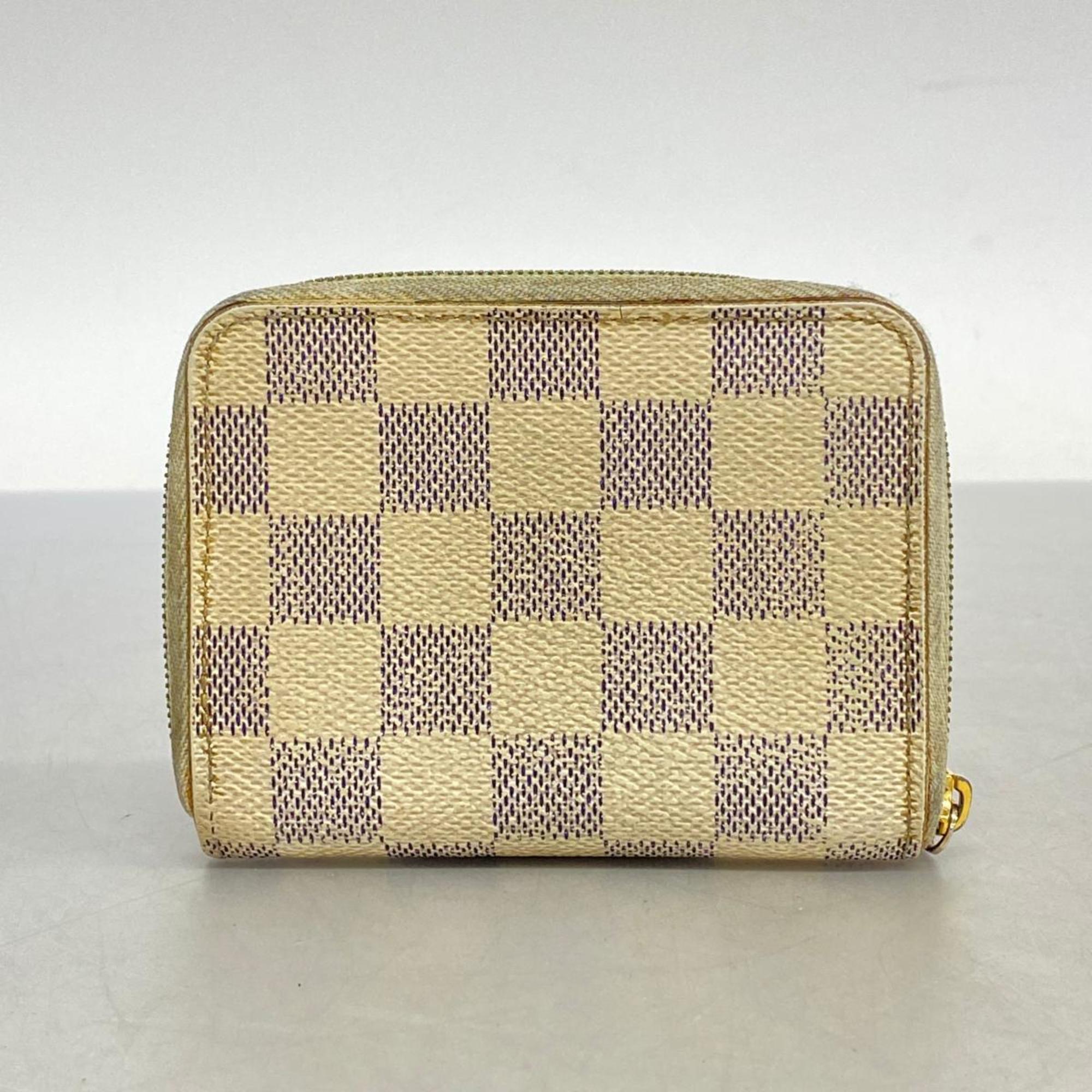 Louis Vuitton Wallets & Coin Cases Damier Azur Zippy Purse N63069 White Men's Women's