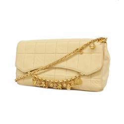 Chanel Shoulder Bag Chocolate Bar Icon Chain Lambskin Beige Women's