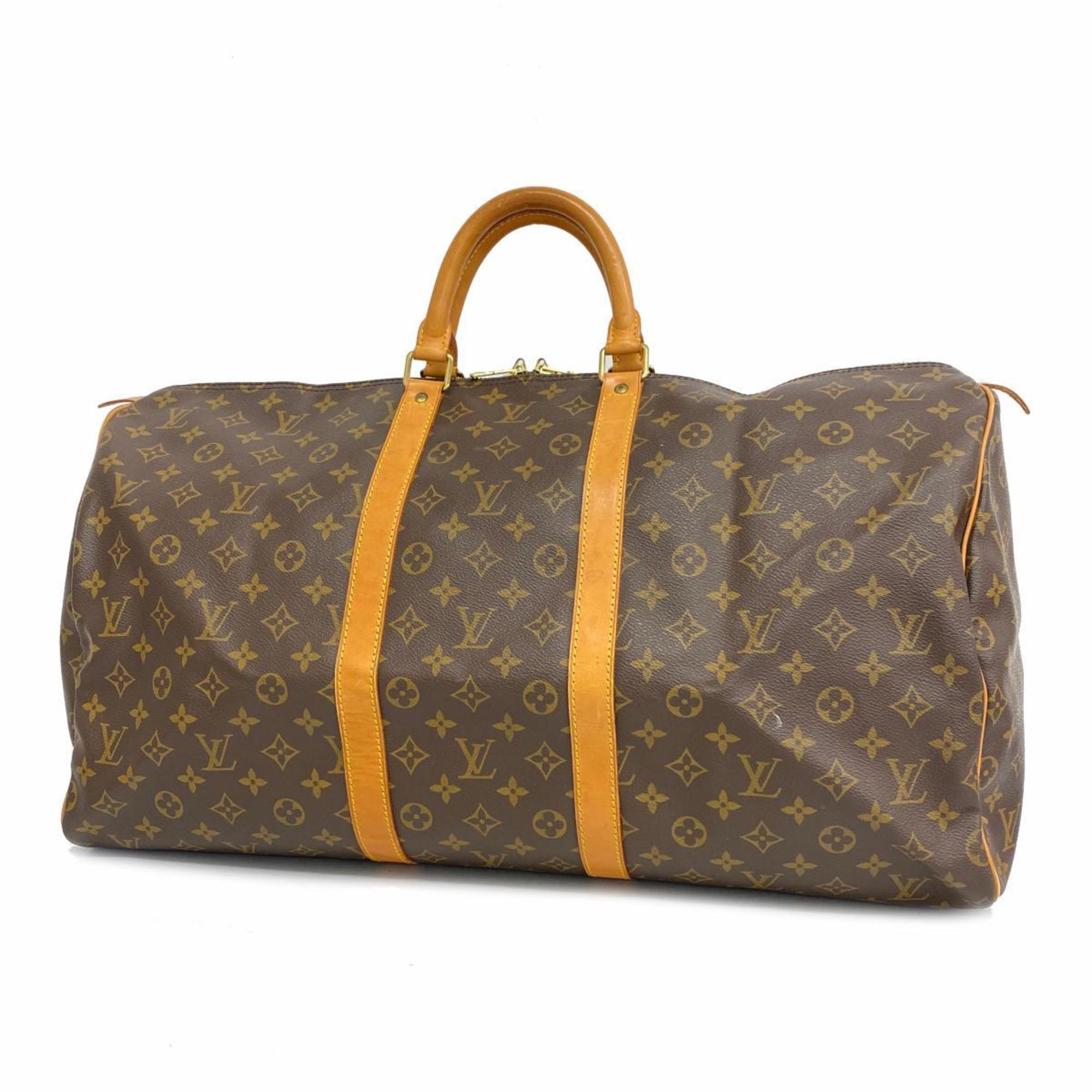 Louis Vuitton Boston Bag Monogram Keepall 55 M41424 Brown Men's Women's