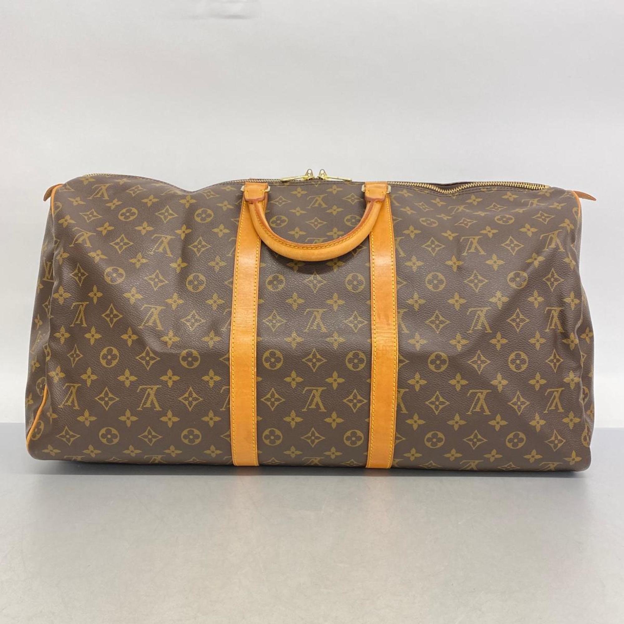 Louis Vuitton Boston Bag Monogram Keepall 55 M41424 Brown Men's Women's