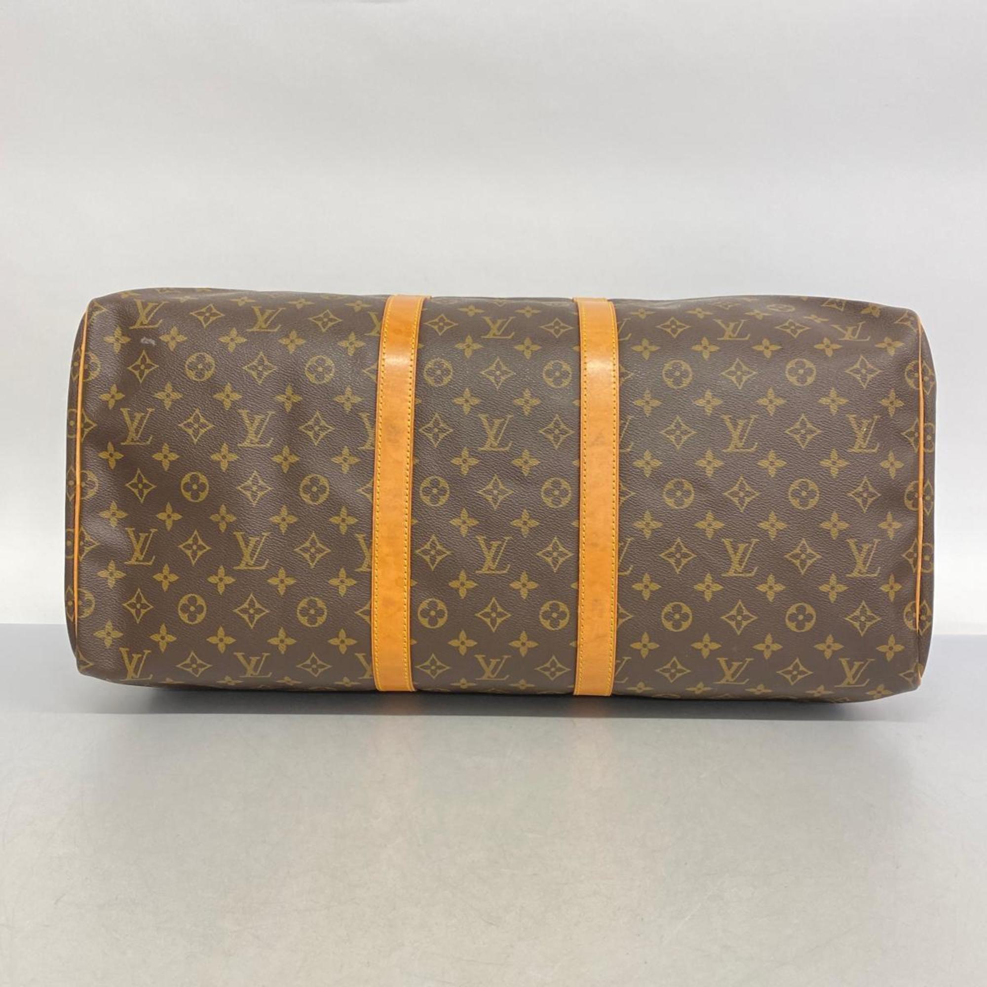 Louis Vuitton Boston Bag Monogram Keepall 55 M41424 Brown Men's Women's