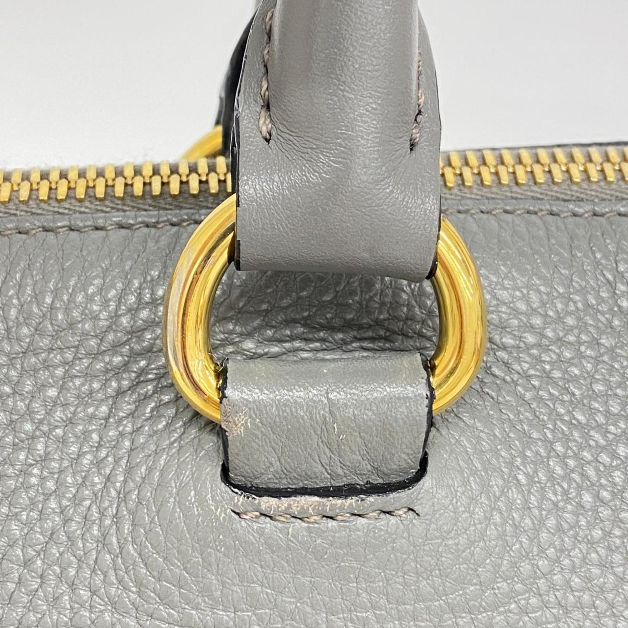 Prada handbag leather grey ladies