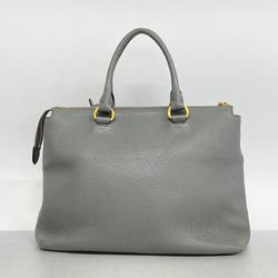 Prada handbag leather grey ladies