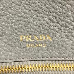 Prada handbag leather grey ladies