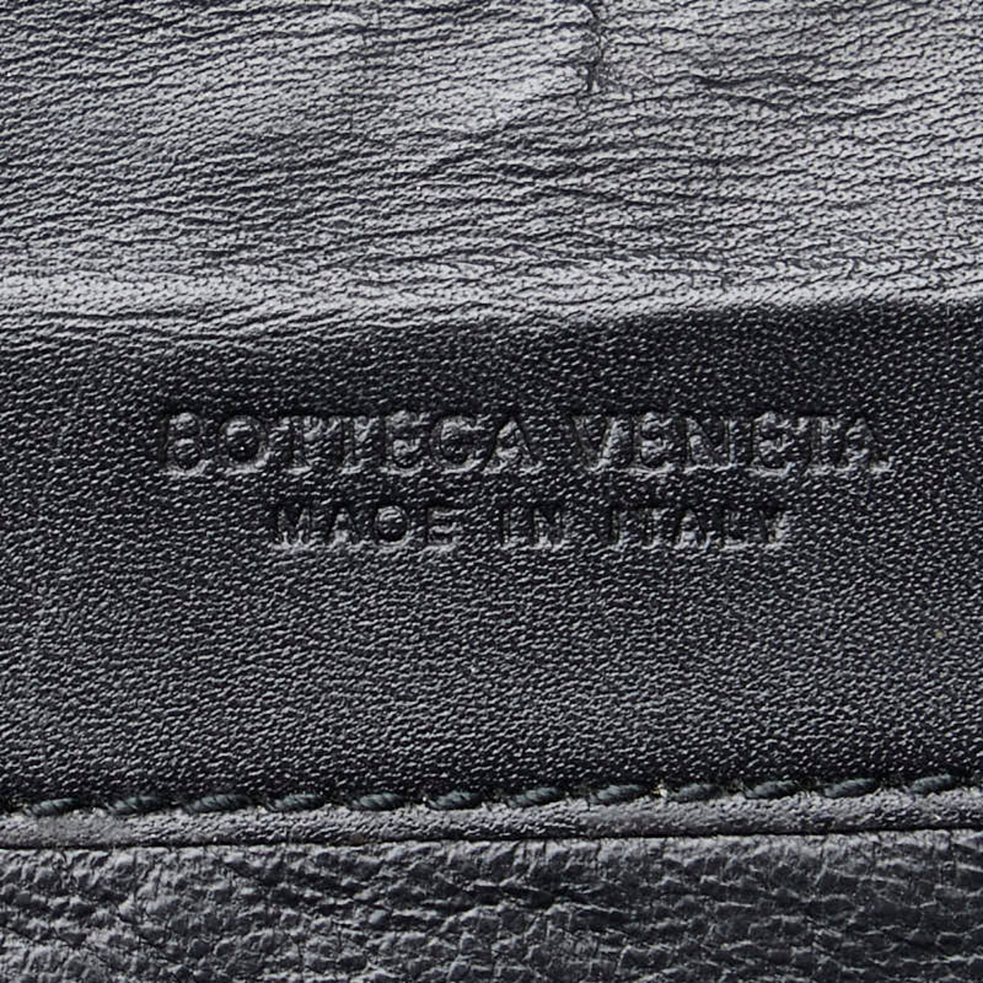 Bottega Veneta Intrecciato Long Wallet Black Leather Women's BOTTEGAVENETA