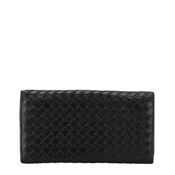 Bottega Veneta Intrecciato Long Wallet Black Leather Women's BOTTEGAVENETA