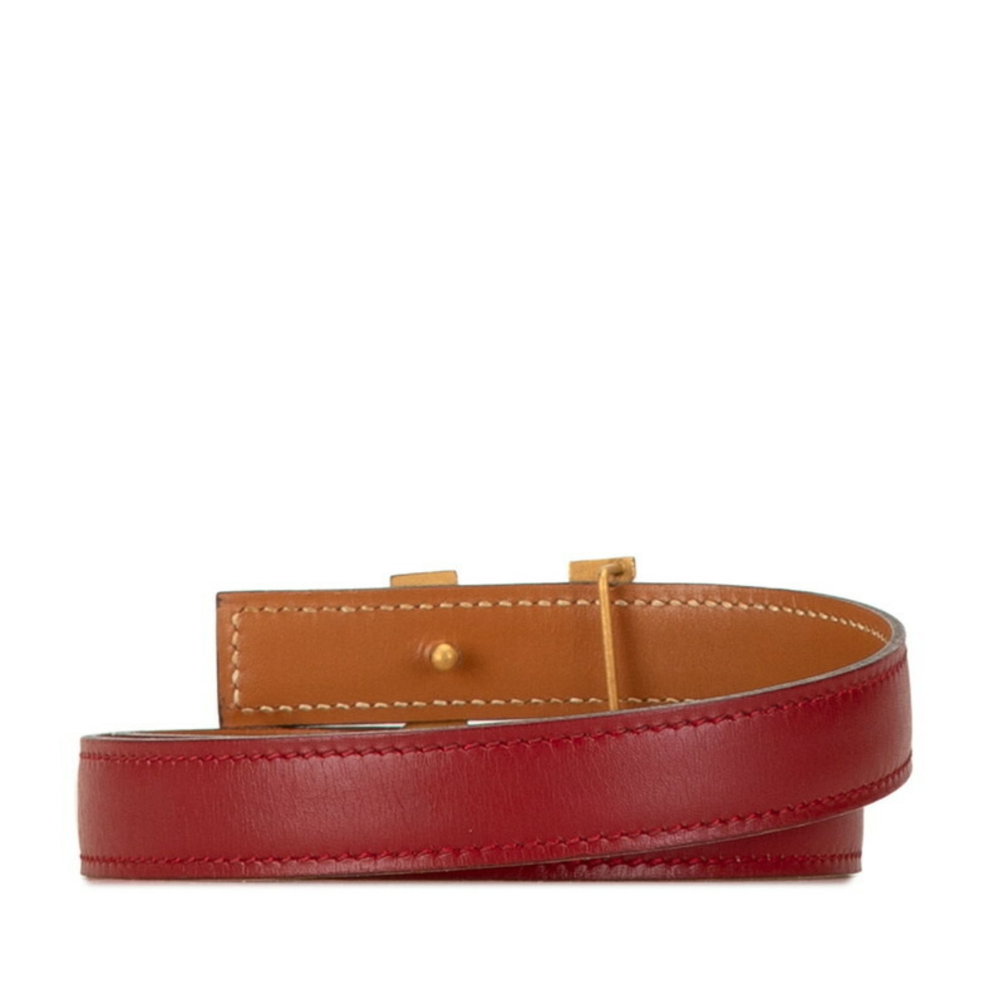 Hermes Constance Reversible H Belt 68 Wine Red Brown Leather Women's HERMES