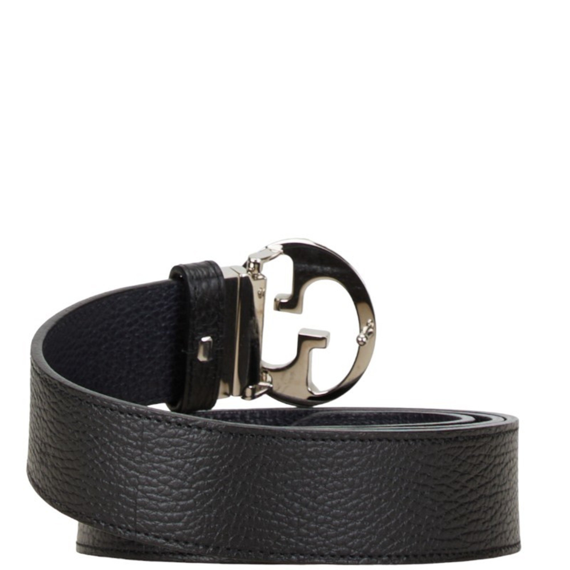 Gucci Interlocking G Belt Size: 105/42 449715 Black Silver Leather Men's GUCCI