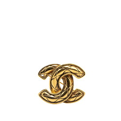 Chanel Coco Mark Matelasse Brooch Gold Plated Women's CHANEL