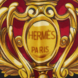 Hermes Carre 90 Carrosses d'Or Golden Carriage Scarf Muffler Red Multicolor Silk Women's HERMES