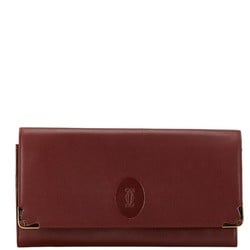 Cartier Must Line Clutch Bag Second Wine Red Leather Women's CARTIER