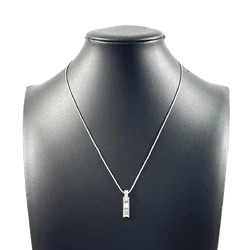 TIFFANY&Co. Tiffany Atlas Bar 3P Diamond Necklace K18 White Gold/Diamond Silver Women's