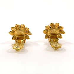 CHANEL Flower Earrings Metal/Faux Pearl Gold Women's